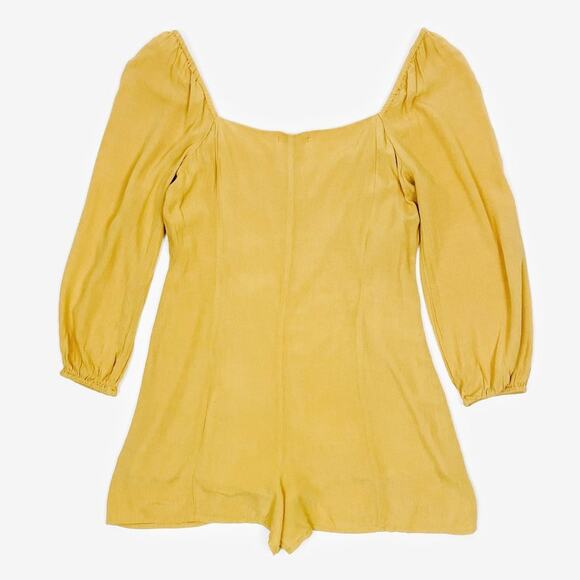 Amuse Society Liliana Romper Size S Sunray Yellow Earthy Casual Festival Summer - Picture 8 of 15